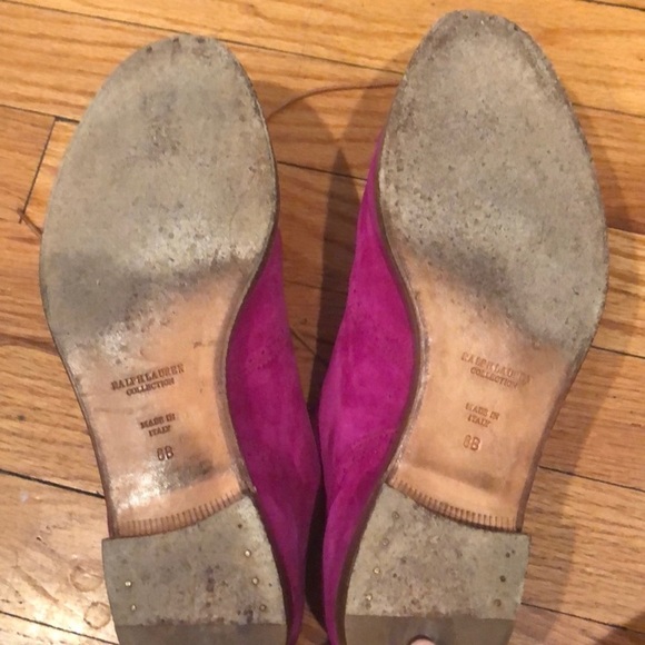 Ralph Lauren Purple Label Pink Suede Oxford Shoes - Picture 5 of 5